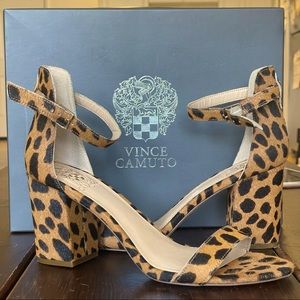 Vince Camuto Beah Block Heel in Leopard Calf Hair